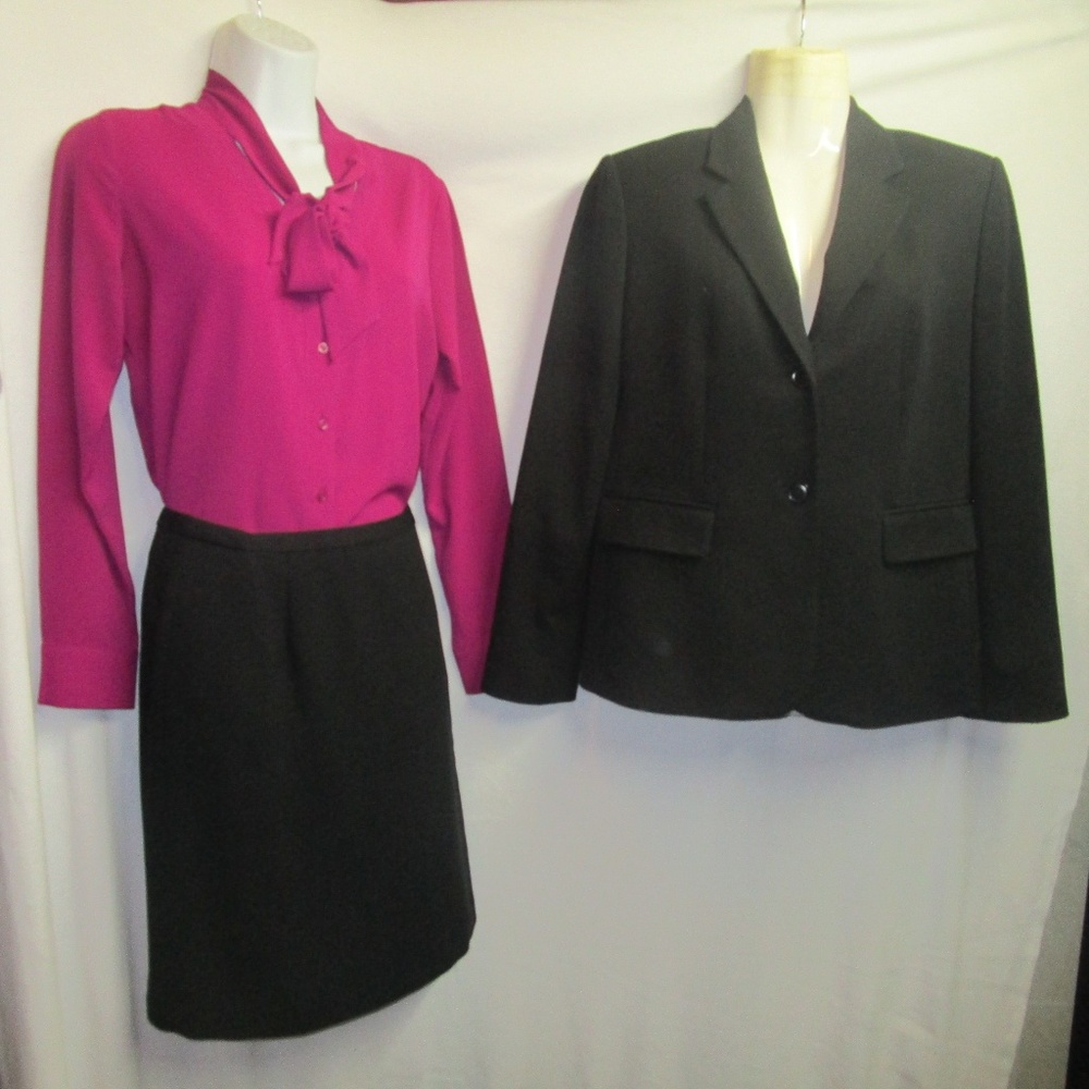 charter club size 8p black skirt suit 3 pcs